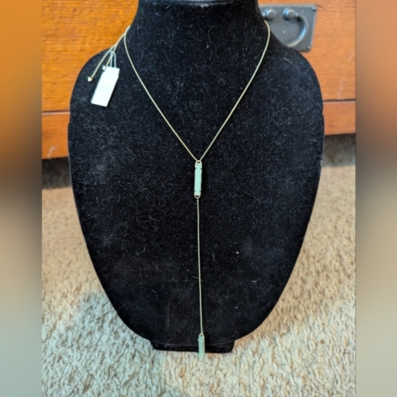 Kendra Scott Lily Y necklace in gold with mint dichroic glass. new with … - Picture 1 of 8